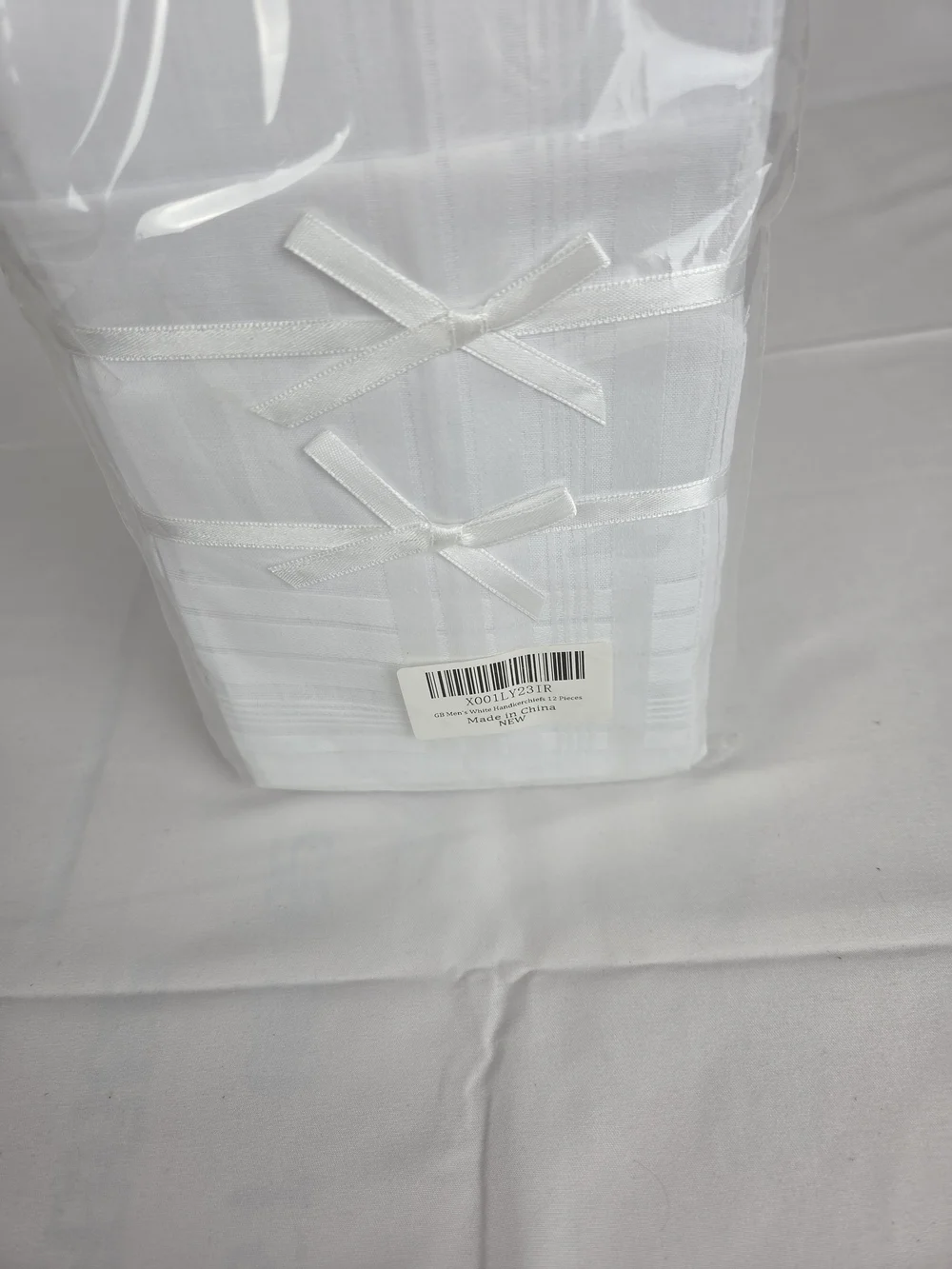 HANDKERCHIEFS...Men's White Cotton Handkerchiefs - Pack of 12